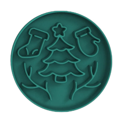 OH CHRISTMAS TREE SILICON SLOW FEEDER BOWL