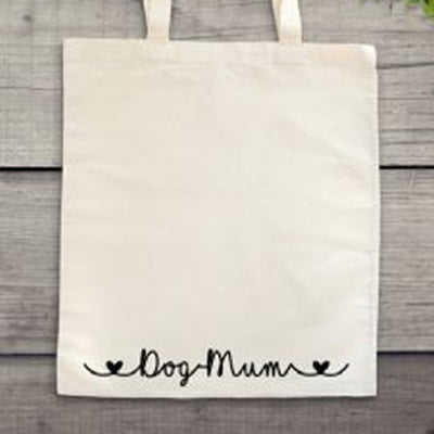 DOG MUM HEARTS TOTE BAG