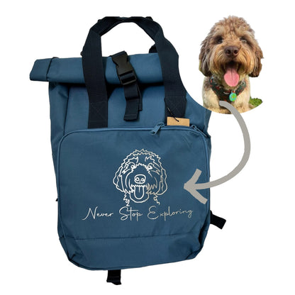 PERSONALISED PET PAWTRAIT ROLL TOP BAG