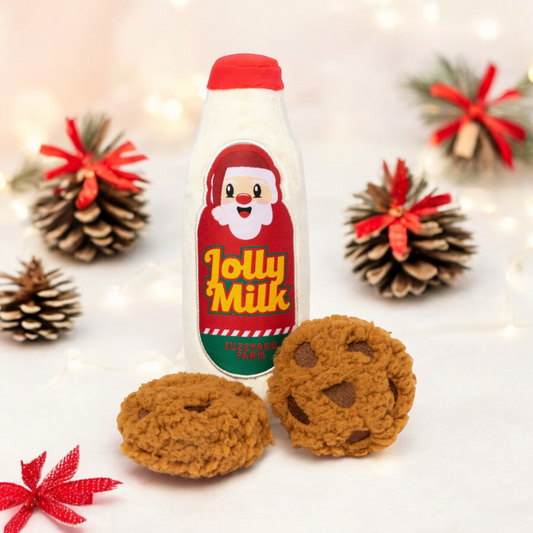 FUZZYARD JOLLY MILK & COOKIES 3 PACK PLUSH CHRISTMAS DOG TOY