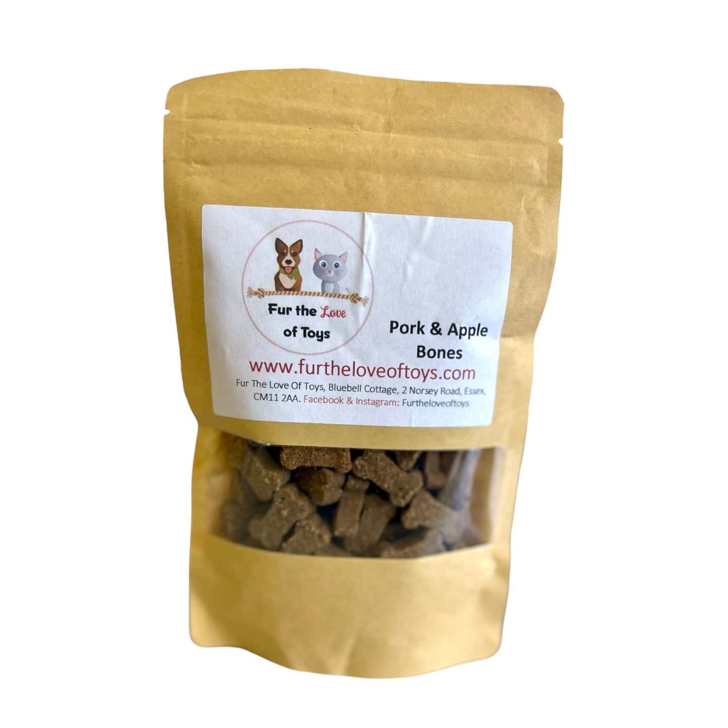 PORK & APPLE BONES TRAINING TREATS 100g BAG