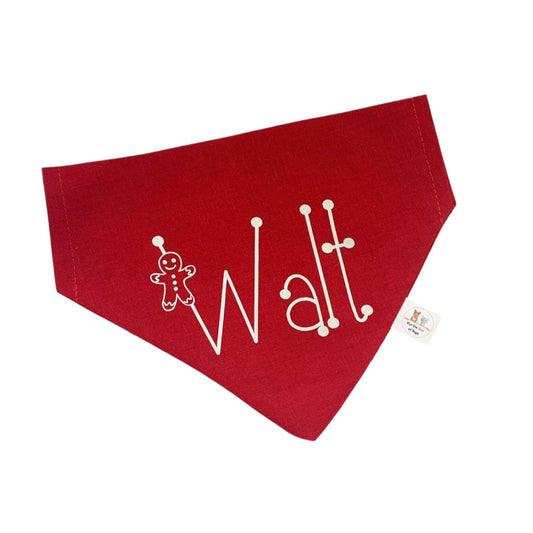 GINGERBREAD PERSONLISED NAME BANDANA