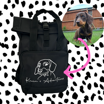 PERSONALISED PET PAWTRAIT ROLL TOP BAG