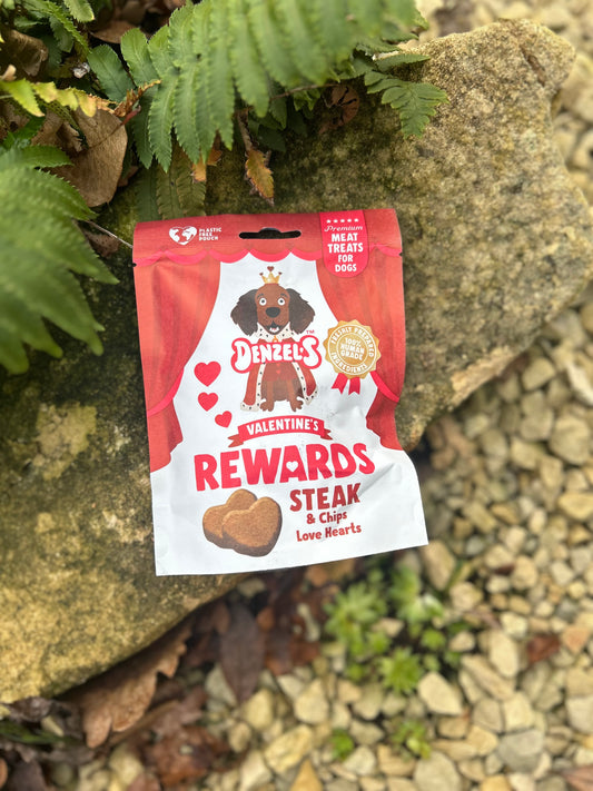 DENZEL’S STEAK & CHIPS  LOVE HEART REWARDS TRAINING TREATS