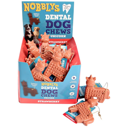 NOBBLYS VEGGIE UNICORN DENTAL DOG CHEW (STRAWBERRY)