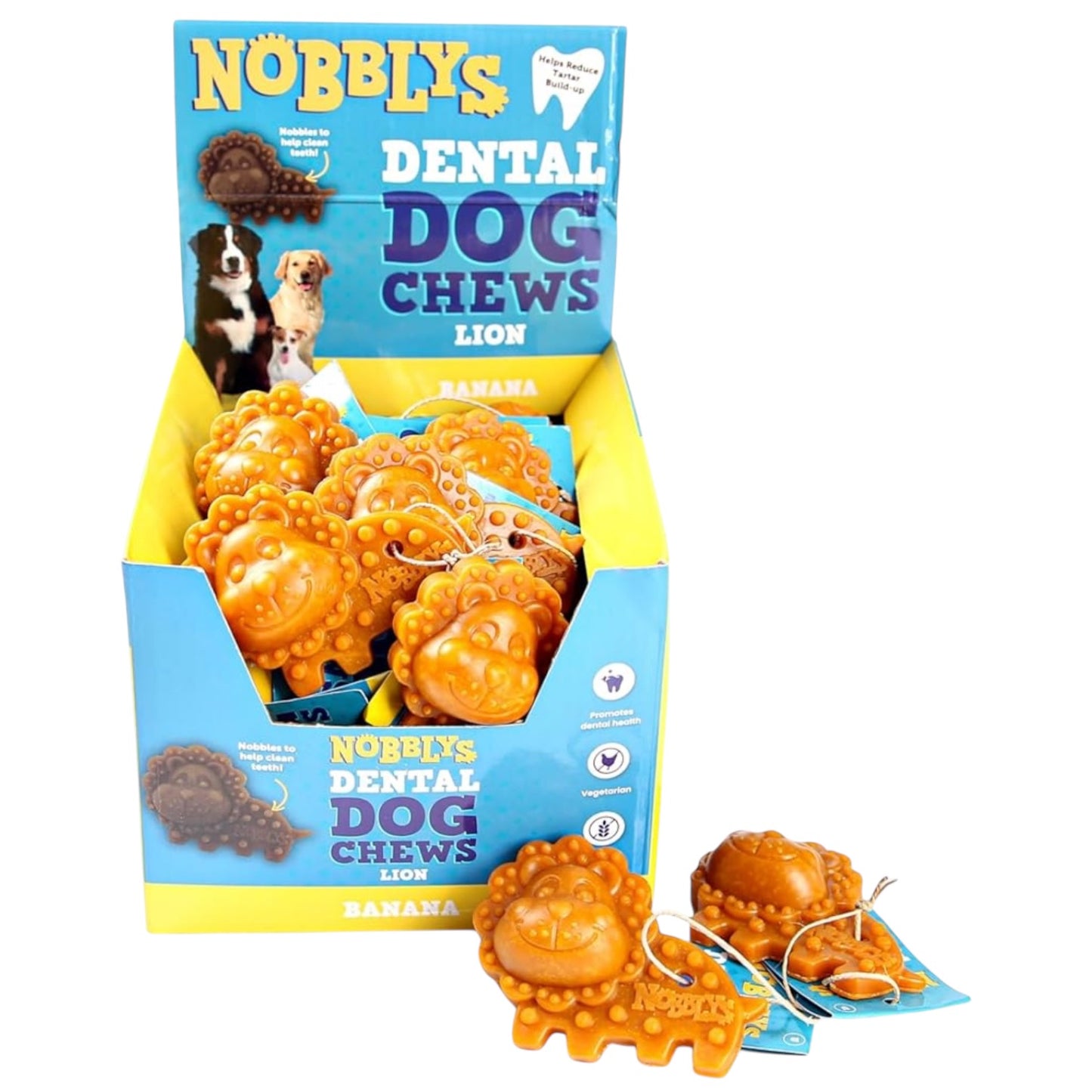 NOBBLYS VEGGIE LION DENTAL DOG CHEW (BANANA)