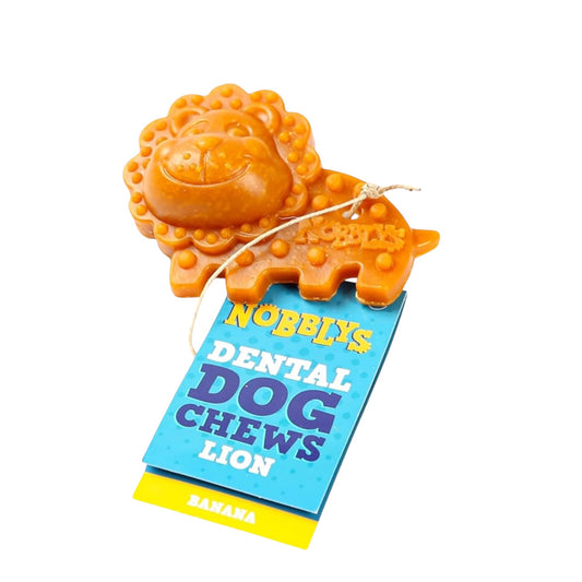 NOBBLYS VEGGIE LION DENTAL DOG CHEW (BANANA)